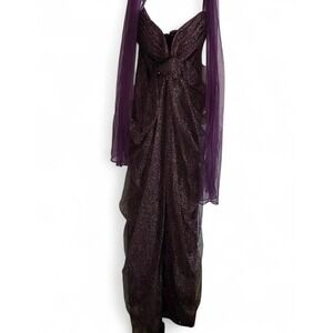 Cinderella Divine Purple Metallic Lace Sequin Gown Prom Formal Dress Womens 4